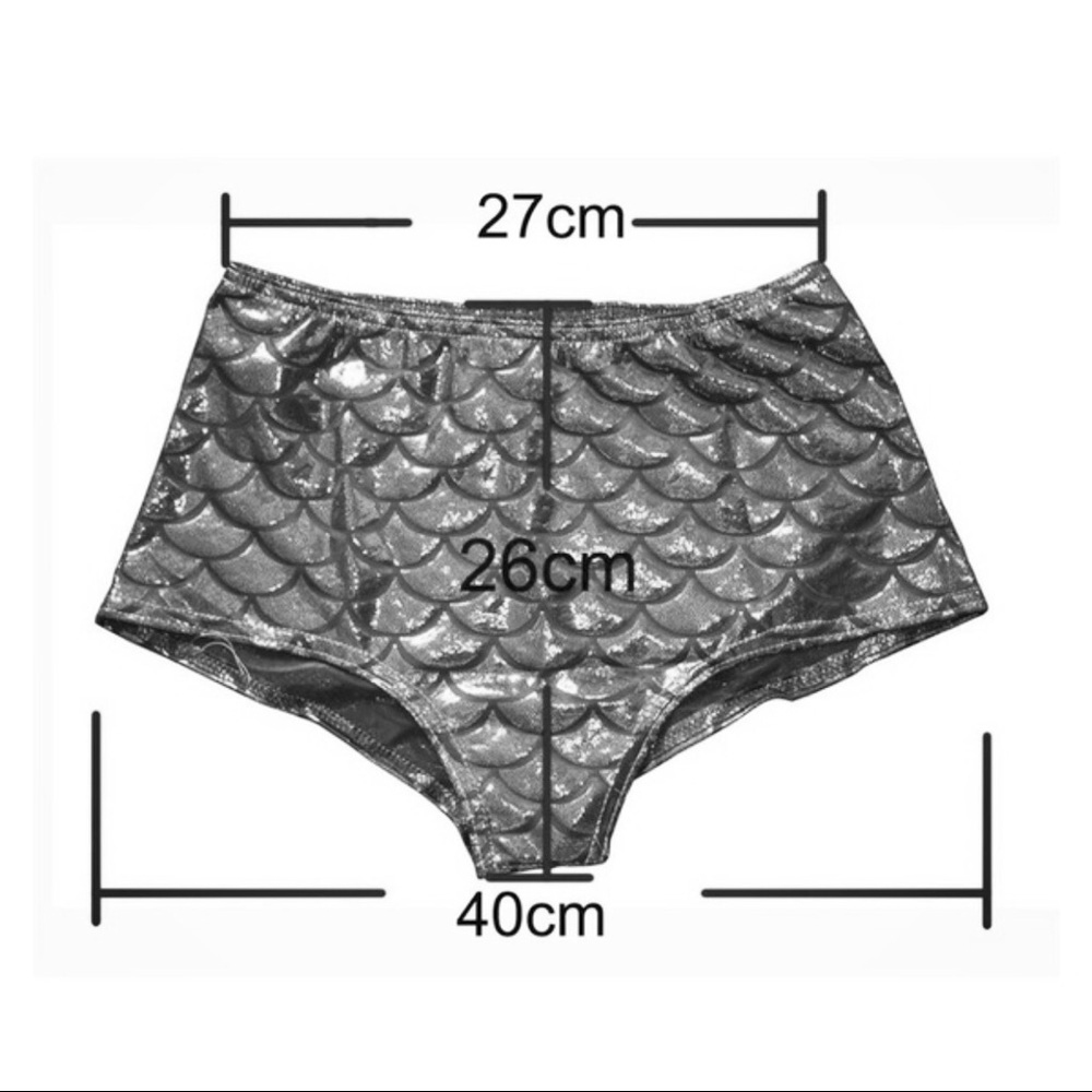 Mermaid Black Metallic Underwear Panties Shorts - Picture 4 of 4